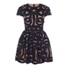 Self-portrait Self Portrait Women Blue Cotton Poplin Mini Dress With Bow Motif In Blue