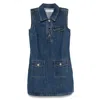 Self-portrait Self Portrait Women Denim Sleeveless Mini Dress In Blue