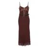 Self-portrait Self Portrait Brown Lace Insert Midi Dress In Brown