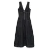 Self-portrait V-neck Denim Midi Dresses In Blue