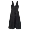 Self-portrait V-neck Denim Midi Dresses In Blue