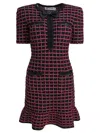 Self-portrait Check-knit Mini Dress In Multi