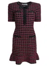 Self-portrait Check-knit Mini Dress In Multi