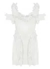 Self-portrait Women Knit Ruffle Mini Dress In White