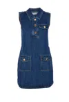 Self-portrait Self Portrait Women Denim Sleeveless Mini Dress In Blue