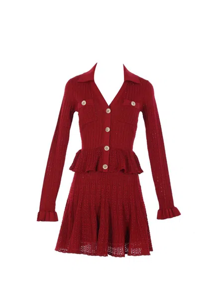 Self-portrait Dresses In Red