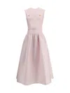 Self-portrait Taffeta Tailored Midi Dress In Pink