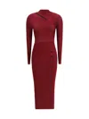Self-portrait Midi Dress With Cut-out In Red