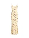 Self-portrait Long Dress With Floral Pattern In Yellow