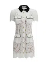 Self-portrait Delicate Lace Dress With Structured Pockets In White