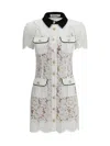 Self-portrait Delicate Lace Dress With Structured Pockets In White