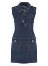 Self-portrait Self Portrait Women Denim Sleeveless Mini Dress