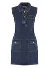 Self-portrait Self Portrait Women Denim Sleeveless Mini Dress