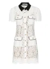 Self-portrait Delicate Lace Dress With Structured Pockets In White