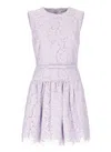 Self-portrait Sleeveless Lace Cotton Blend Mini Dress