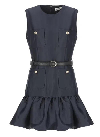 Self-portrait Taffeta Mini Dress In Blue