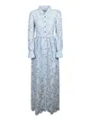 Self-portrait Belted Corded Lace Maxi Dress In Blue