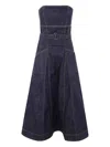 Self-portrait Indigo Denim Bandeau Midi Dress