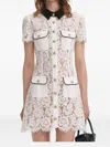 Self-portrait Delicate Lace Dress With Structured Pockets In White