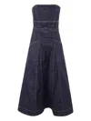 Self-portrait Indigo Denim Bandeau Midi Dress