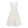 Self-portrait Polka Dot Cotton Midi Dress In White