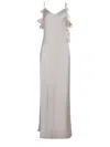 Self-portrait Lilac Satin Flower Maxi Dress Dresses Violet In Purple