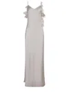 Self-portrait Lilac Satin Flower Maxi Dress Dresses Violet In Purple