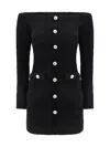 Self-portrait Knitted Mini Dress In Black