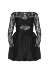 Self-portrait Dress Made Of Cotton Blend In Black