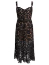 Self-portrait Black Fine Lace Midi Dress