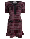 Self-portrait Check-knit Mini Dress In Multi