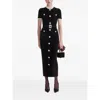 Self-portrait Womens Black Crystal-embellished Lace-trim Chenille-knit Midi Dress In Black