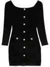 Self-portrait Chenille Knit Mini Dress In Black
