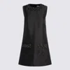 Self-portrait Sleeveless Black Midi Dress With Beadwork And Patch Pockets In Black