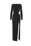 Self-portrait Rhinestone-embellished Maxi Dress In Black