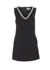 Self-portrait Crystal-embellished Mini Dress In Black
