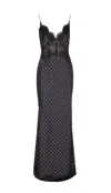 Self-portrait Self Portrait Polka Dot Long Dress In Black
