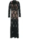 Self-portrait Rhinestone Lace Maxi Dress In Black