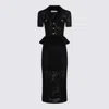 Self-portrait Midi Crochet Dress With Peplum Waist