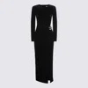 Self-portrait Black Velvet Embellished Midi Dress Clothing In Black