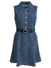 Self-portrait Dress Featuring Belted Waist And Front Pockets