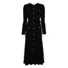 Self-portrait Button-detailed Ribbed-knit Maxi Dress In Black