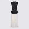 Self-portrait Navy Taffeta Midi Dress In Black