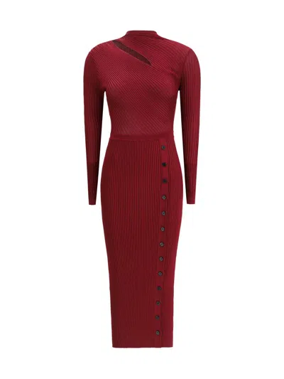 Self-portrait Dresses In Burgundy