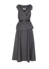 Self-portrait Grey Wool Tailored Midi Dress Clothing In Gray