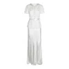 Self-portrait Womens White Contrast-satin Lace Woven Maxi Dress In White