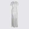Self-portrait Womens White Contrast-satin Lace Woven Maxi Dress