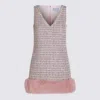 Self-portrait Embellished Fur-trimmed Dress In Pink