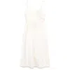 Self-portrait Bonded Satin Flower Midi Dress In Multicolor