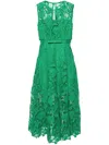 Self-portrait Sleeveless Midi Lace Dress In Multicolor